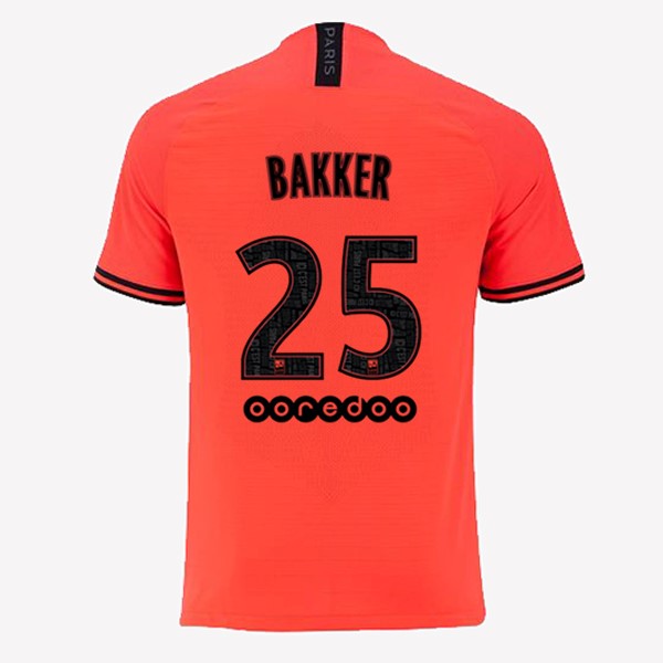 JORDAN Camiseta Paris Saint Germain NO.25 Bakker 2ª 2019/20 Naranja